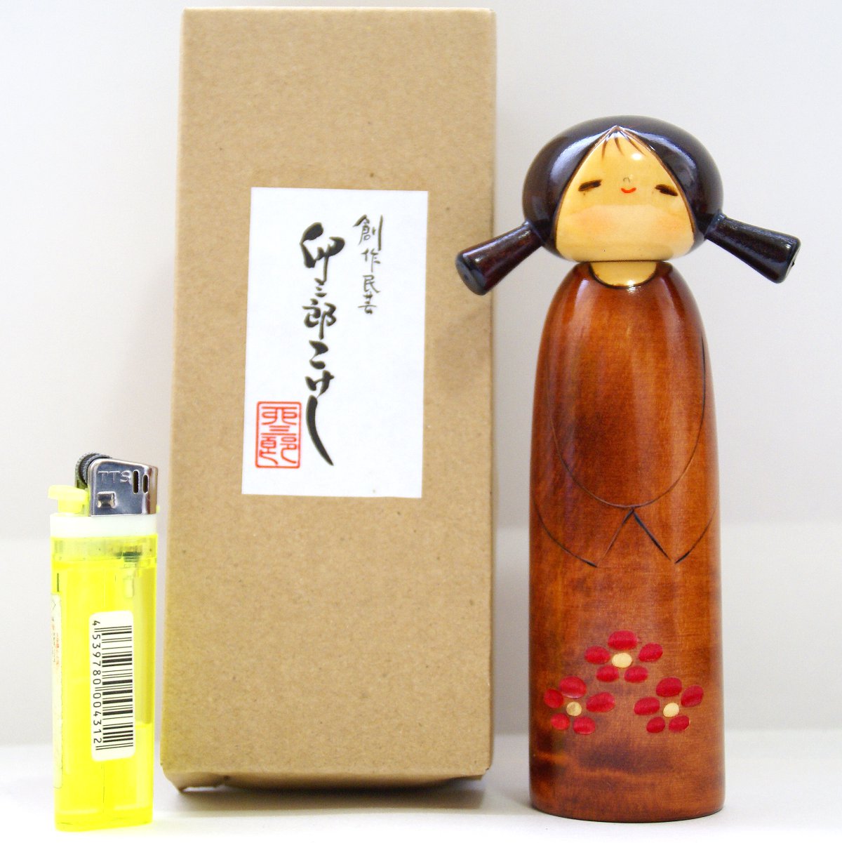 Lovely Creative Kokeshi Doll SHOUJO (LITTLE GIRL), Brown by Usaburo - MMH Collectibles Japan