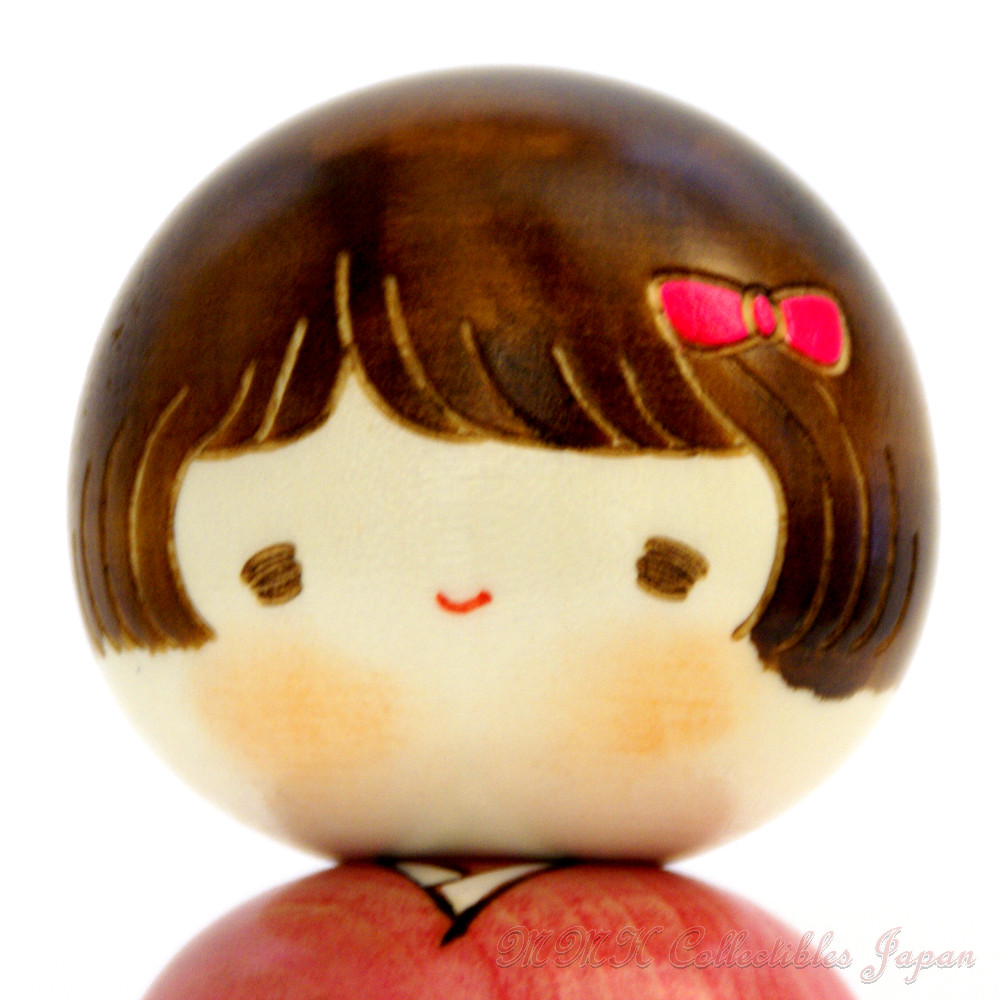 Lovely Creative Kokeshi Doll OCHAME (PLAYFUL GIRL) by Usaburo - MMH Collectibles Japan